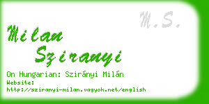 milan sziranyi business card